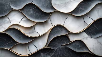 marble background with a mosaic-like arrangement of stone ceramic pieces forming a breathtaking design. Generative AI