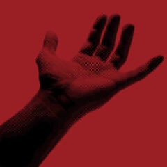 ドットで描いた広げた手