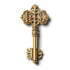 golden key isolated on white