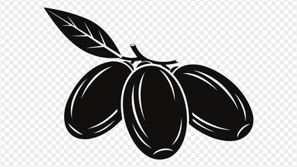 black olives with leaf illustration
