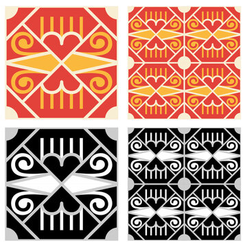 vector abstract folk pattern, simple shape texture, geometric seamless tile