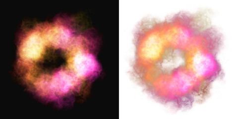 Pink Energy Circle Effect &ndash; Fiery Nebula Glow Isolated on Transparent Background; PNG
