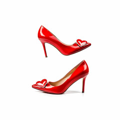 red female shoes