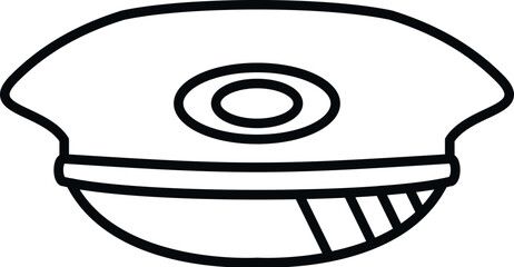 Captain hat drawing representing a peaked officer uniform