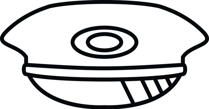 Captain hat drawing representing a peaked officer uniform