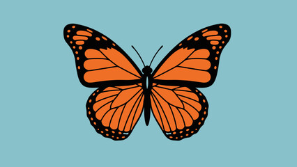 Fototapeta premium Vibrant Monarch Butterfly Illustration with Detailed Wings.
