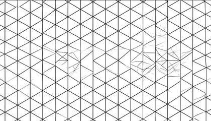 A geometric pattern of triangles partially disrupted