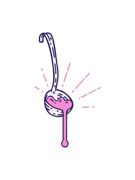 bobbing motion animation of traditional tattoo style ladle of gravy