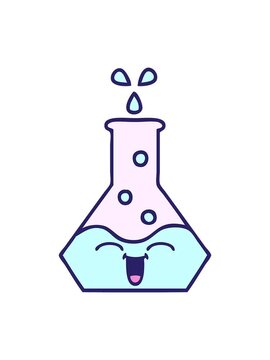 pixelize effect animation of cartoon drawing of a science beaker