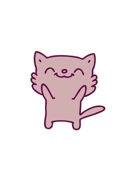 pressure popping animation of cartoon of a happy little cat