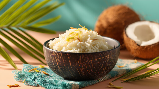 Rice bowl, coconut rice 
