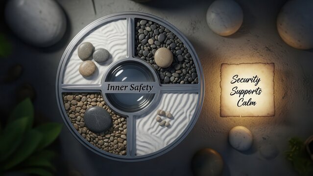 Zen Garden Tray with Stones and Sand for Inner Safety