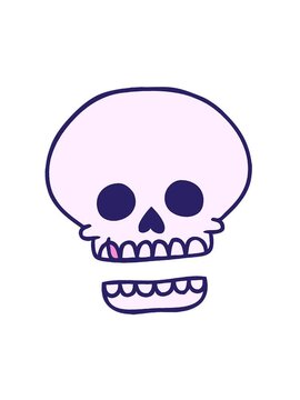 spinning motion animation of hand drawn cartoon doodle of a skull head