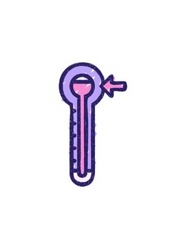 popping motion animation of Thermometer Chalk cartoon