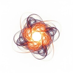 Abstract visualization of balanced energetic flow and spiritual connection on a clean white background, symbolizing peace and vitality ,smooth ,digital ,energy