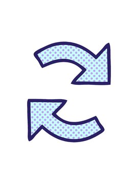 splitting motion animation of comic book style cartoon of a recycling arrows