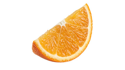Orange slice on a white background showing juicy segments and vibrant color on a transparent background