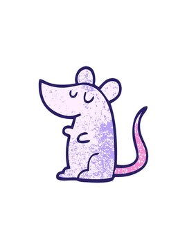 splitting effect animation of grunge textured illustration cartoon mouse