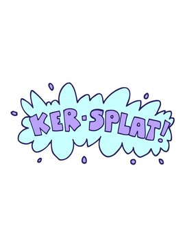 jiggle motion animation of cartoon doodle words ker splat