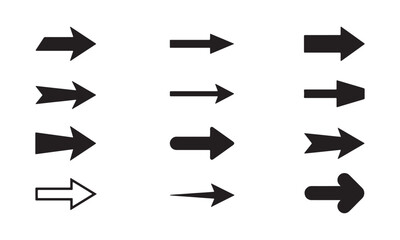 Diverse Vector Arrow Icons Set Modern UI, Navigation and Direction Symbols for Web, App Design and Presentations
