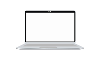 Modern Laptop Mockup Vector Illustration. Blank Screen Computer Device Isolated on White for UI UX, Web Design, App Presentation.