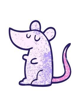 glitter effect animation of grunge textured illustration cartoon mouse