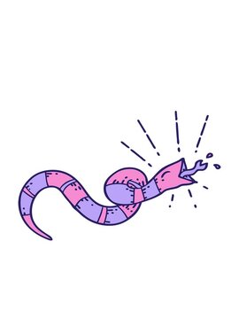 bobbing motion animation of a traditional tattoo style hissing snake