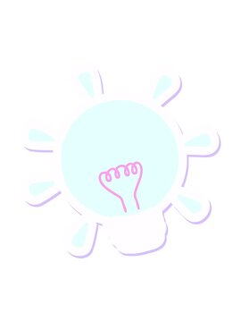 neon light effect animation of electric light bulb sticker