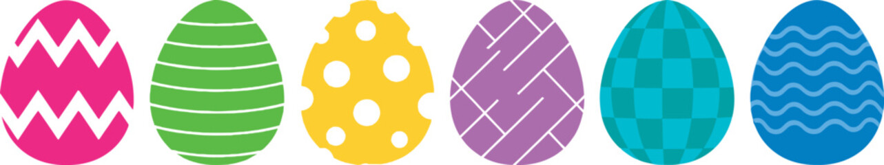 Obraz premium Vibrant easter eggs on white background celebrating easter day with colorful decorations
