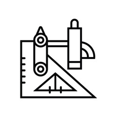 Architectural Technical Drawing Line Art, Modern Building Blueprint Vector, Professional Product Technical Drawing Line Art,