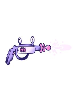vibrating motion animation of vector gradient illustration cartoon ray gun