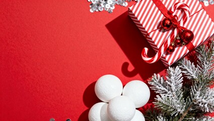 Christmas gift box with decorations