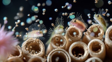 Small Marine Fish Hatchlings in Coral Reef Habitat