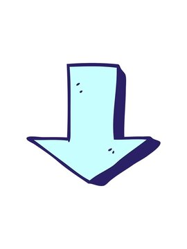 splitting motion animation of cartoon pointing arrow