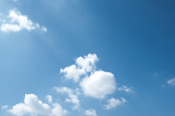 blue sky with fluffy white cloud abstract nature background.