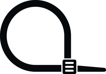 Cable tie forming a loop, ready for securing and bundling objects
