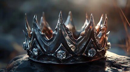 a metal with diamond crown 