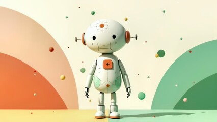 Light effect white puppet art scene illustration