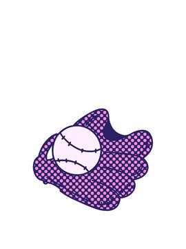 stretching up animation of hand drawn cartoon doodle of a baseball and glove