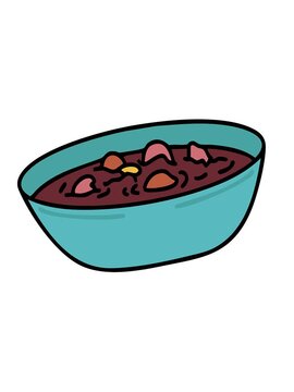 shaking motion animation of traditional brazil bean feijoada stew