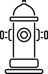 Fire hydrant icon representing emergency water supply and urban safety in line art style