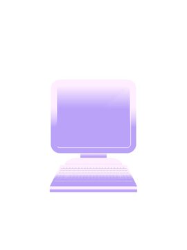blinking radial lines animation of illustration of a computer in flat colour
