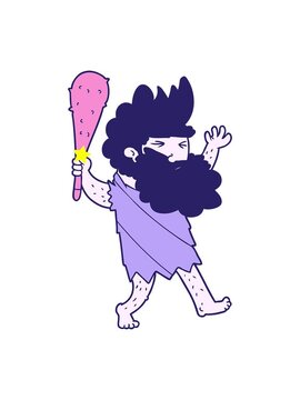 twinkling stars effect animation of cartoon of cave man