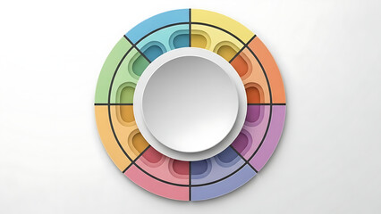 Vibrant circular diagram with colorful sections and white center
