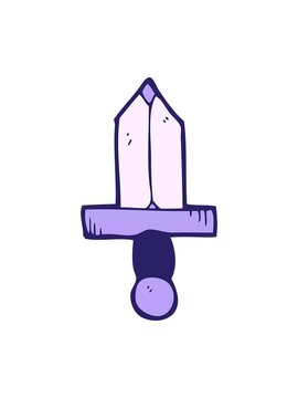 pixelize effect animation of cartoon dagger