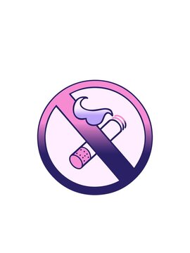 blinking radial lines animation of gradient shaded cartoon of a no smoking allowed sign
