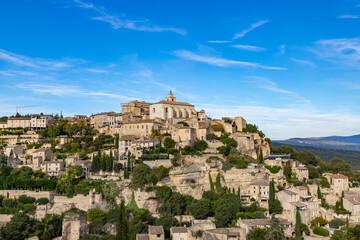 View on Gordes, a small typical town in Provence, France. Discover the stunning hilltop village of Gordes in Provence. Ancient hilltop village of Gordes, Provence, France.