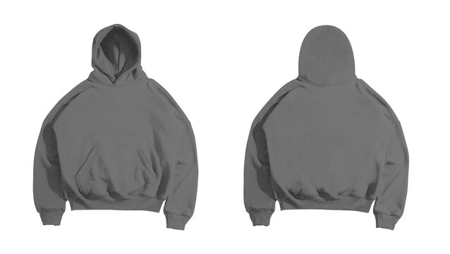 Boxy Hoodie Dark Grey Mockup