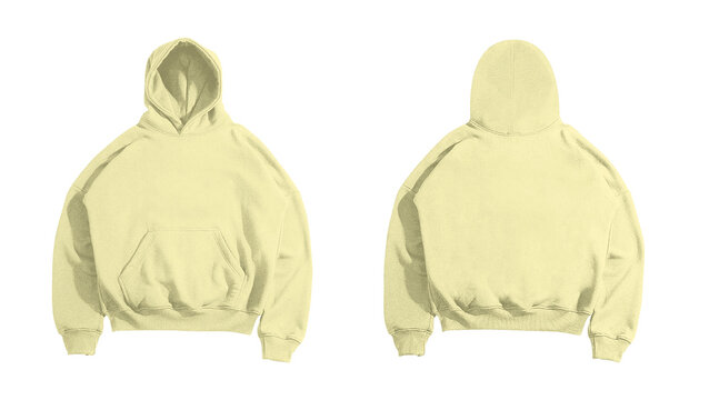 Boxy Hoodie Cream Mockup