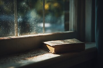 a closed book resting on table